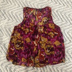 I Love H81 Floral Pattern Tank Top Blouse